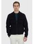 Lacivert Regular Fit Dik Yaka Casual Dokuma Mont 1