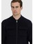 Lacivert Regular Fit Dik Yaka Casual Dokuma Mont 3