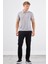 Gri Erkek Slim Fit Baklava Desenli Polo Yaka T-shirt 9