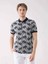 Lacivert Erkek Regular Fit Yaprak Desenli Polo Yaka T-shirt 6