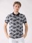 Lacivert Erkek Regular Fit Yaprak Desenli Polo Yaka T-shirt 8