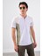 Beyaz Erkek Slim Fit Düz Polo Yaka T-shirt 6