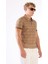 Kahverengi Erkek Ekstra Slim Fit Desenli Casual Polo Yaka T-shirt 8
