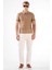 Kahverengi Erkek Ekstra Slim Fit Desenli Casual Polo Yaka T-shirt 9