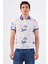 İndigo Erkek Slim Fit Çiçek Desenli Casual Polo Yaka T-shirt 6