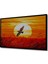 Çerçeve Görünümlü Gün Batımında Uçan Kuş Yağlı Boya Görünümlü Dekoratif Ahşap Ofis Kare Tablo 2