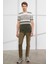 Erkek Yeşil Slim Fit Dar Kesim Pamuklu 5 Cep Esnek Rahat Pantolon 2