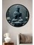 Çerçeve Görünümlü Buz Mavisi Buddha ve Lotus Çiçeği Rüyası Dekoratif Ahşap Ofis Yuvarlak Tablo 1