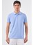 Açık Mavi Polo Yaka Pamuklu Düz Renk Slim Fit Erkek T-Shirt 1