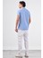 Açık Mavi Polo Yaka Pamuklu Düz Renk Slim Fit Erkek T-Shirt 4