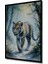 Çerçeve Görünümlü Ormanda Yürüyen Kaplan Sulu Boya Görünümlü Dekoratif Ahşap Işyeri/ofis Kare Tablo 2