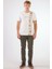 Ekru Erkek Slim Fit Desenli O Yaka Tshirt - 105309 7