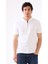Beyaz Erkek Slim Fit Düz Bomber Yaka T-shirt 6