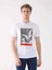 Beyaz Erkek Regular Fit Baskılı Casual O Yaka T-shirt 10