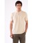 Bej Erkek Slim Fit Düz Düğmeli O Yaka Triko 6