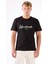 Siyah Erkek Regular Fit Baskılı Casual O Yaka T-shirt 7