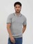 Gri Erkek Slim Fit Fitilli Fermuarlı Polo Yaka Triko 10