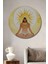Mısır Meditasyon Güneş Tanrısı Sulu Boya Görünümlü Dekoratif Ahşap Ev/işyeri/ofis Yuvarlak Tablo 1