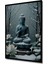 Çerçeve Görünümlü Buz Mavisi Buddha ve Lotus Çiçeği Rüyası Dekoratif Ahşap Ev/işyeri/ofis Kare Tablo 2