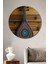 Renkli Mandalalı Lir Yağlı Boya Görünümlü Dekoratif Ahşap Ev/işyeri/ofis Yuvarlak Tablo 1