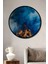 Çerçeve Görünümlü Alev ve Mavi Duman Modern Sanat Dekoratif Ahşap Ev/işyeri/ofis Yuvarlak Tablo 1