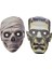 Arkadan Lastikli Drakula ve Mumya Halloween Karton Maskesi 2 Adet 1