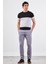 Siyah Bisiklet Yaka Çift Renk Slim Fit Triko Tshirt 2