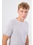 Açık Gri O Yaka Düz Renk Kısa Kollu Slim Fit Triko T-Shirt 1