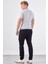 Açık Gri O Yaka Düz Renk Kısa Kollu Slim Fit Triko T-Shirt 4
