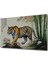 Bambu Ormanında Yürüyen Yağlı Boya Görünümlü Kaplan Ev/işyeri/ofis Dekoratif Ahşap Kare Tablo 2