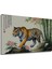 Bambu Ormanında Yürüyen Yağlı Boya Görünümlü Kaplan Ev/işyeri/ofis Dekoratif Ahşap Kare Tablo 3