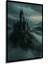 Çerçeve Görünümlü Hogwarts Şatosu Sisli Dağlar Yağlı Boya Görünümlü Ofis Dekoratif Ahşap Kare Tablo 3