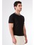 Siyah O Yaka Düz Renk Kısa Kollu Slim Fit Triko Tshirt 4