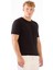 Siyah O Yaka Düz Renk Kısa Kollu Slim Fit Triko Tshirt 2