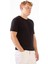 Siyah O Yaka Düz Renk Kısa Kollu Slim Fit Triko Tshirt 3