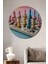 Pastel Renkli Satranç Tahtası Modern Sanat Dekoratif Ahşap Ev/işyeri/ofis Yuvarlak Tablo 1