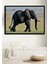 Çerçeve Görünümlü Savana Fil Yağlı Boya Görünümlü Dekoratif Ahşap Ev/işyeri/ofis Kare Tablo 1