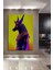Anubis Tanrısı Neon Işığında Yağlı Boya Görünümlü Ev/işyeri/ofis Dekoratif Ahşap Kare Tablo 1