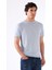 Buz Mavisi O Yaka Düz Renk Kısa Kollu Slim Fit Triko Tshirt 3