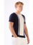 Lacivert Bisiklet Yaka Çift Renk Slim Fit Triko Tshirt 2