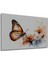 Narin Kelebek ve Çiçekler Sulu Boya Görünümlü Dekoratif Ahşap Ev/işyeri/ofis Kare Tablo 3