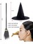 Halloween Cadı Süpürgesi Cadı Şapkası Cadı Burun 3 Lü Set 1