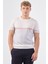 Ekru Bisiklet Yaka Çift Renk Slim Fit Triko Tshirt 1