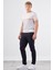 Ekru Bisiklet Yaka Çift Renk Slim Fit Triko Tshirt 4