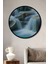 Çerçeve Görünümlü Modern Çağlayanlar Sulu Boya Görünümlü Dekoratif Ahşap Işyeri/ofis Yuvarlak Tablo 1