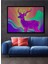 Çerçeve Görünümlü Neon Renkli Geyik Modern Sanat Dekoratif Ahşap Ev/işyeri/ofis Kare Tablo 1