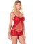 - Kırmızı Jakarlı Babydoll Şort Takımı 2