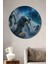 Astronotlar Evrende Yağlı Boya Görünümlü Dekoratif Ahşap Ev/işyeri/ofis Yuvarlak Tablo 1