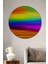 Gökkuşağı Rüyası Yağlı Boya Görünümlü Dekoratif Ahşap Ev/işyeri/ofis Yuvarlak Tablo 1
