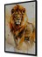 Çerçeve Görünümlü Sulu Boya Görünümlü Aslan Portresi Dekoratif Ahşap Ev/işyeri/ofis Kare Tablo 2